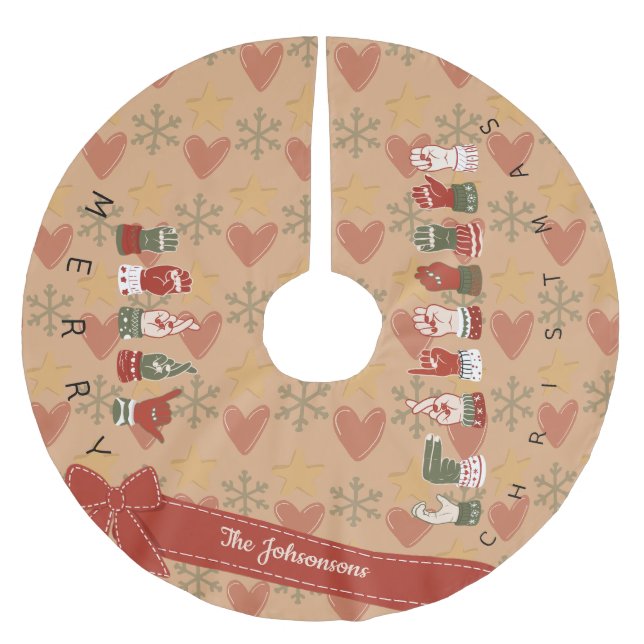 Anpassad Mysig ASL God Jul Julgransmatta Borstad Polyester (Framsidan)