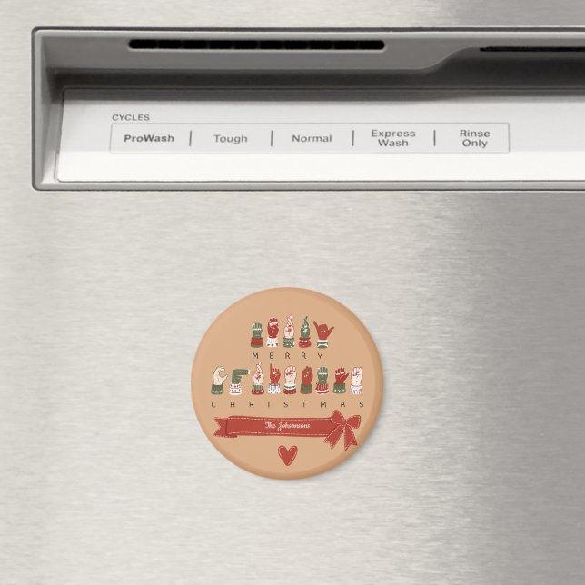 Anpassad Mysig ASL God Jul Magnet (In Situ (Dishwasher))