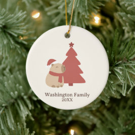 Anpassad Mysig Capybara Jul Julgransprydnad Keramik