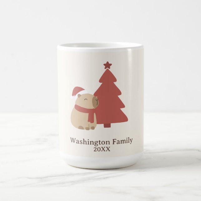 Anpassad Mysig Capybara Jul Kaffemugg (Center)