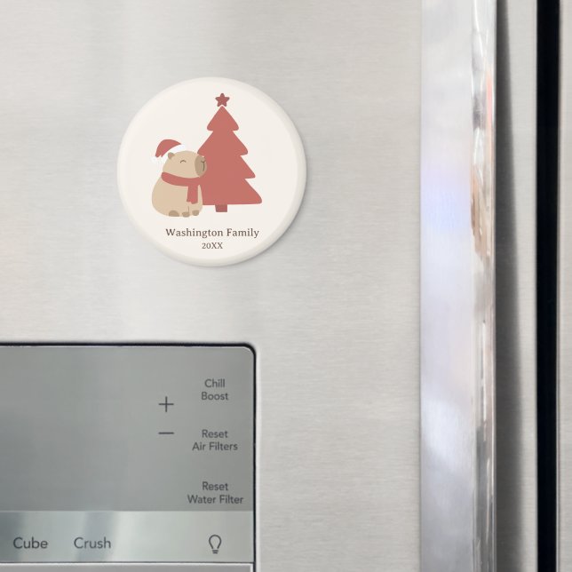 Anpassad Mysig Capybara Jul Magnet (In Situ (Fridge))