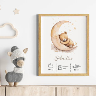 Anpassad Nalle för vattenfärg, vattenfärg Poster