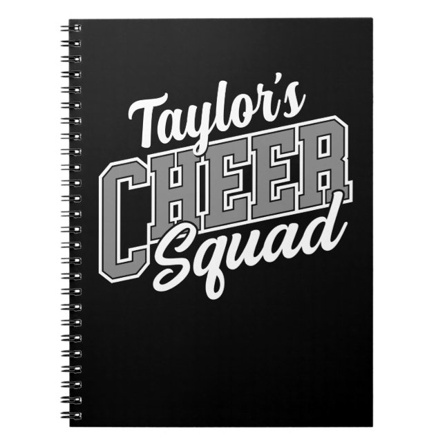 Anpassad NAME Cheerleader Skola Varsity Cheer Grup Anteckningsbok (Framsidan)