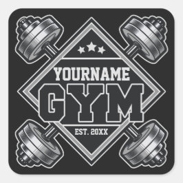 Anpassad NAME Weightlift Home Crossfit Gym Fyrkantigt Klistermärke