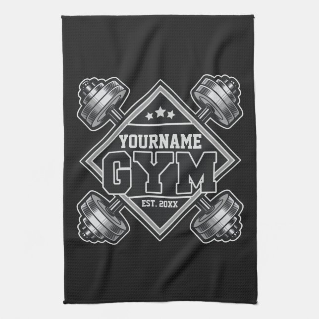 Anpassad NAME Weightlift Home Crossfit Gym Kökshandduk (Vertikal)