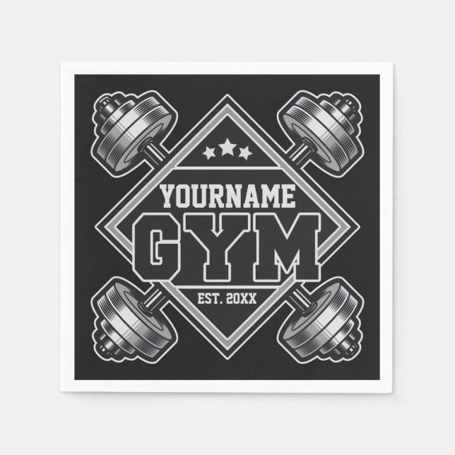 Anpassad NAME Weightlift Home Crossfit Gym Pappersservett (Framsidan)