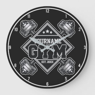 Anpassad NAME Weightlift Home Crossfit Gym Stor Klocka