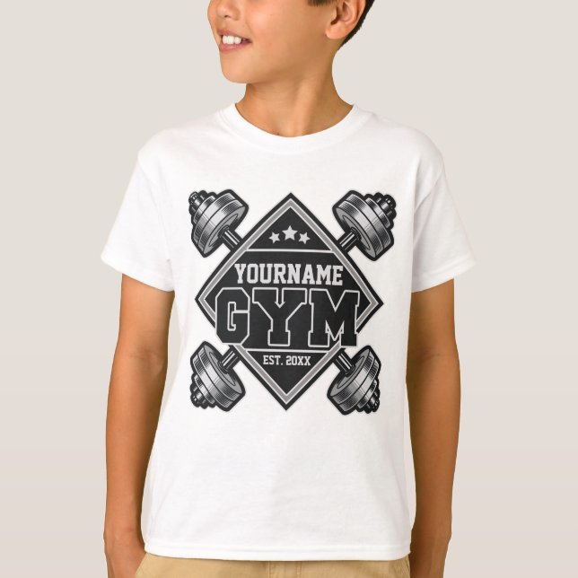 Anpassad NAME Weightlift Home Crossfit Gym T Shirt (Framsida)