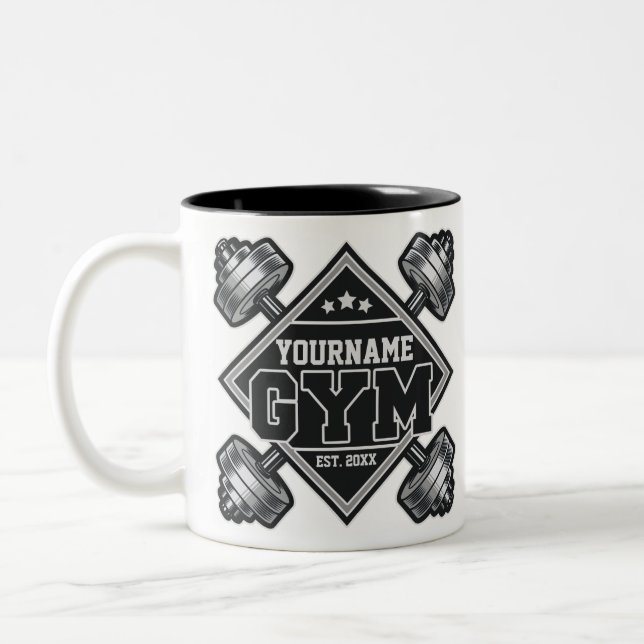 Anpassad NAME Weightlift Home Crossfit Gym Två-Tonad Mugg (Vänster)