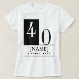 Anpassad Namn & Ålder Tröja, Svart Vit Födelsedags T Shirt