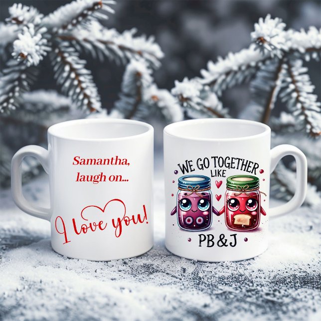 Anpassad Namn Alla Hjärtans Dag Mugg Rollig Mat fö (Custom Name Valentine Mug Funny Food for Him)