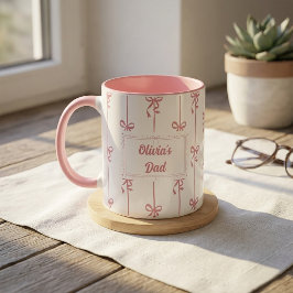 Anpassad namn bågstrimlad mugg present till pappa