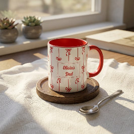 Anpassad namn bågstrimmig mugg present till pappa