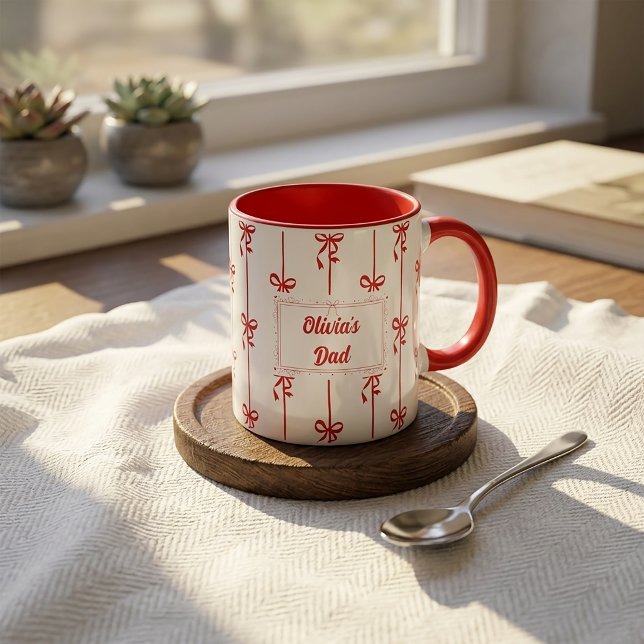 Anpassad namn bågstrimmig mugg present till pappa (Skapare uppladdad)