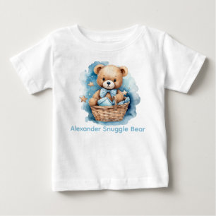 Anpassad Namn Blå Teddygosse Baby Tröja