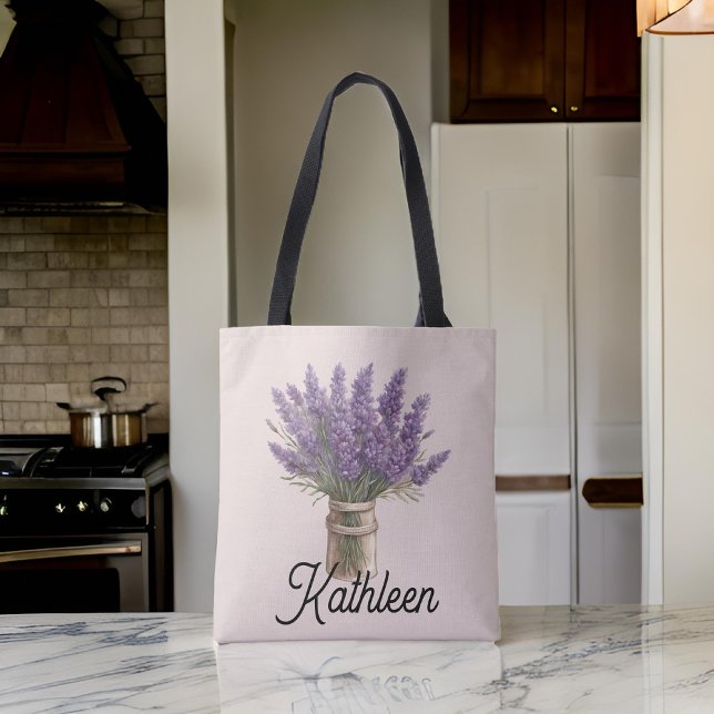 Anpassad namn blommig väska, present till kvinnor  tygkasse (Skapare uppladdad)