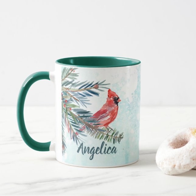 Anpassad Namn Cardinal Present Mugg (Med munk)