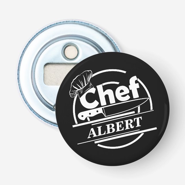 Anpassad Namn Chef Black Flasköppnare (Framsidan)