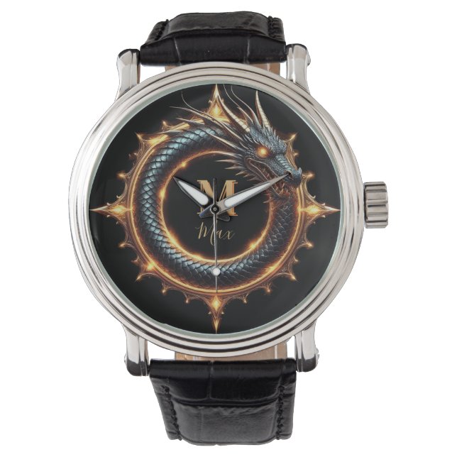 🐉 Anpassad Namn Drakfantasi Symbol För Spelare 🔥 Armbandsur (Framsida)