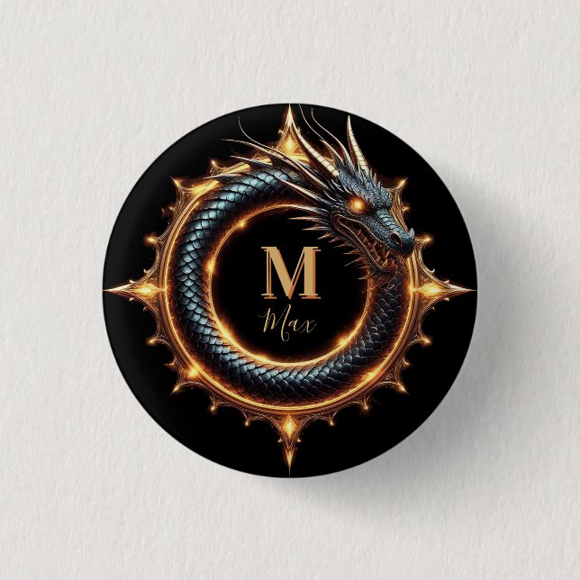 🐉 Anpassad Namn Drakfantasi Symbol För Spelare 🔥 Knapp (Framsida)