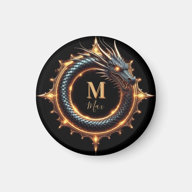 🐉 Anpassad Namn Drakfantasi Symbol För Spelare 🔥 Magnet (Framsidan)