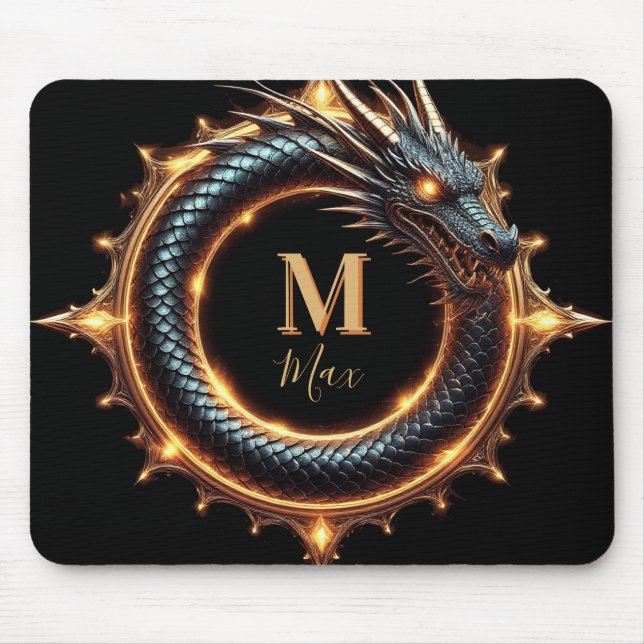 🐉 Anpassad Namn Drakfantasi Symbol För Spelare 🔥 Musmatta (Framsidan)