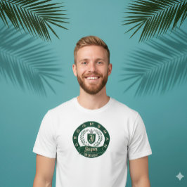 Anpassad namn för brölloppsbrudgum - grön och elfe t shirt