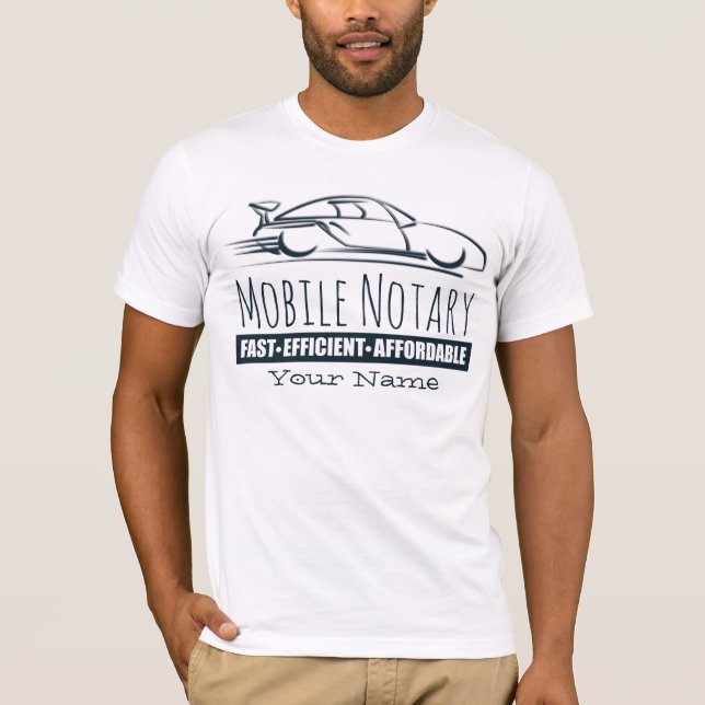 Anpassad Namn för Mobile Notary Public Fast-bil T Shirt (Framsida)