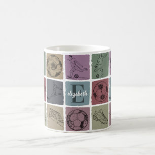 Anpassad Namn Fotboll Drinkware Retro Fotboll Pres Kaffemugg