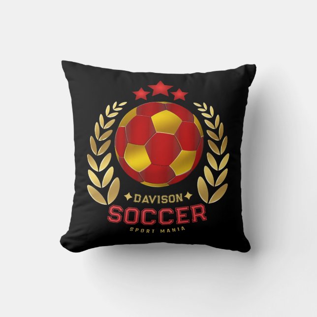 Anpassad Namn Fotboll Logo Kudde (Framsida)