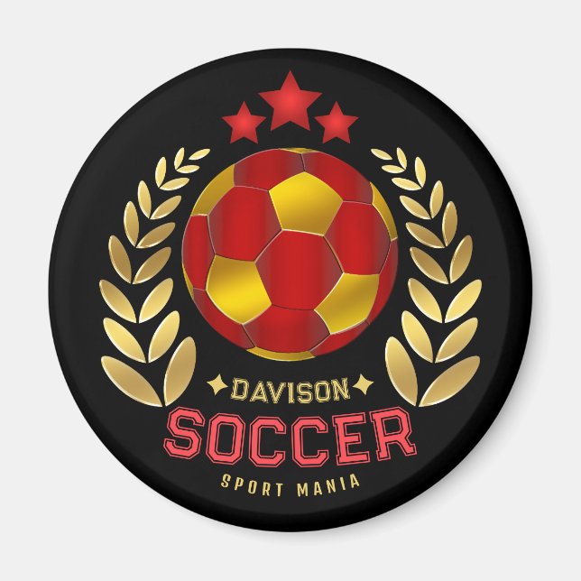 Anpassad Namn Fotboll Logo Magnet (Framsidan)