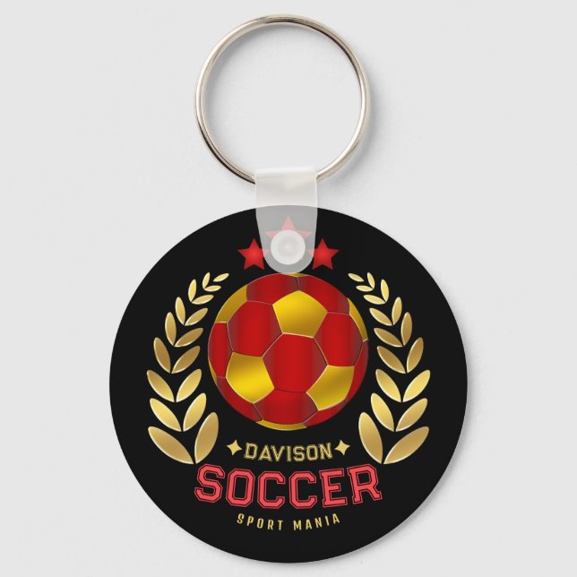 Anpassad Namn Fotboll Logo Nyckelring (Framsida)