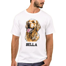 Anpassad Namn Golden Retriever Hund Porträtt Rolig