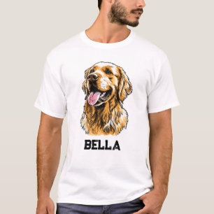 Anpassad Namn Golden Retriever Hund Porträtt Rolig T Shirt
