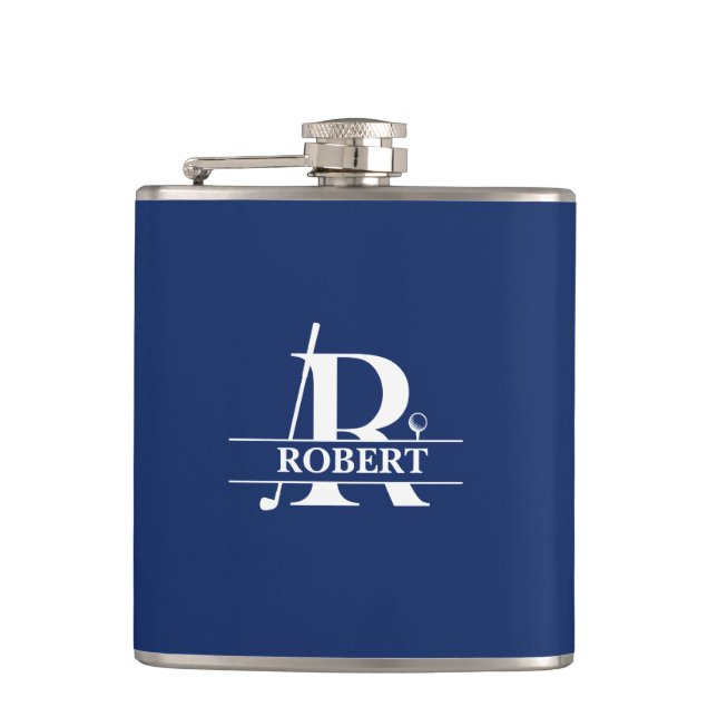 Anpassad namn Golf Bokstav Vinyl Omslagen Flask Fickplunta (Framsidan)
