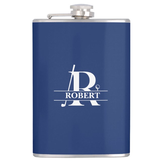 Anpassad namn Golf Bokstav Vinyl Omslagen Flask Fickplunta (Framsidan)
