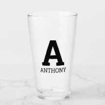 Anpassad namn initial monogram bokstav tumbler gla