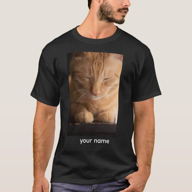Anpassad Namn Katt T-Shirt (Framsida)