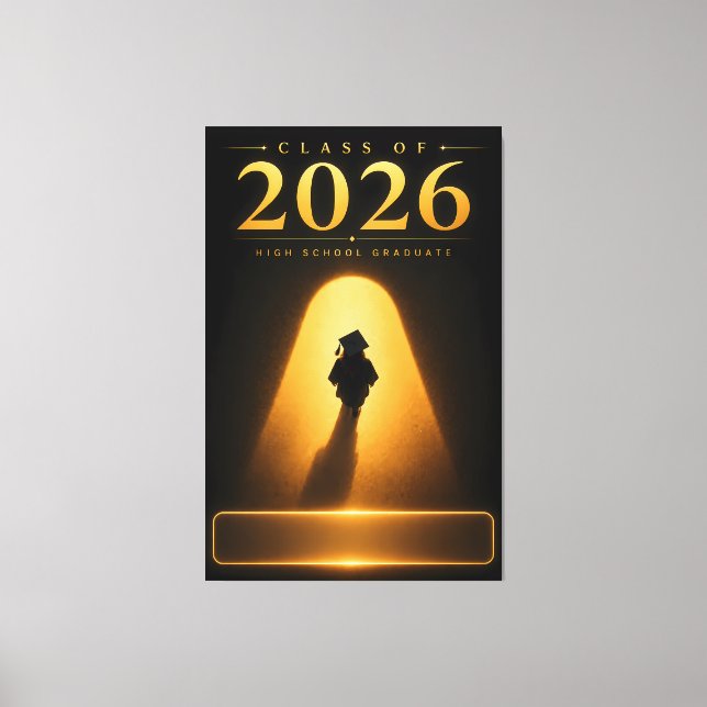 Anpassad Namn Klass 2026 Examen Canvas (Framsida)