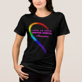 Anpassad Namn Kvinna Par Pride T-shirt - Vänster H
