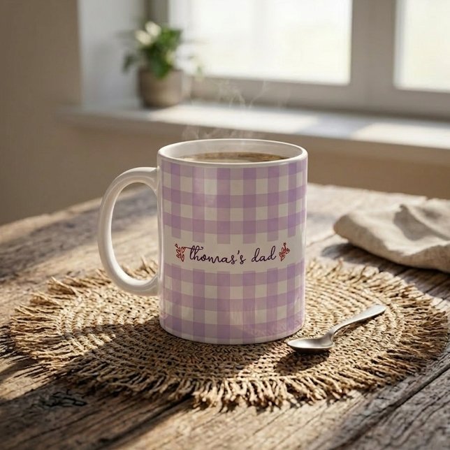 Anpassad namn med sött gingham-mönster kopp för pa (Skapare uppladdad)