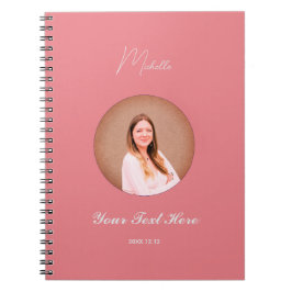 Anpassad Namn Minimalistisk Spiral Foto Anteckning Anteckningsbok