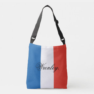 Anpassad namn Nationalflagga Frankrike Crossbody-v Axelväska