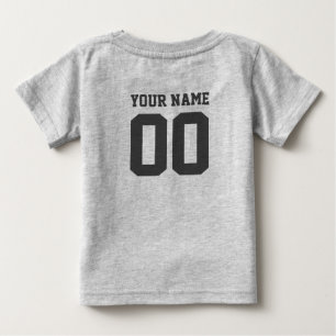 Anpassad Namn Nummer Baby Fotbollströja Onesie Tee