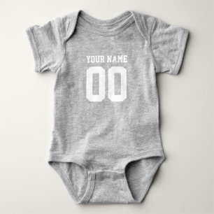 Anpassad Namn Nummer Baby Fotbollströja Onesie Tee Shirt