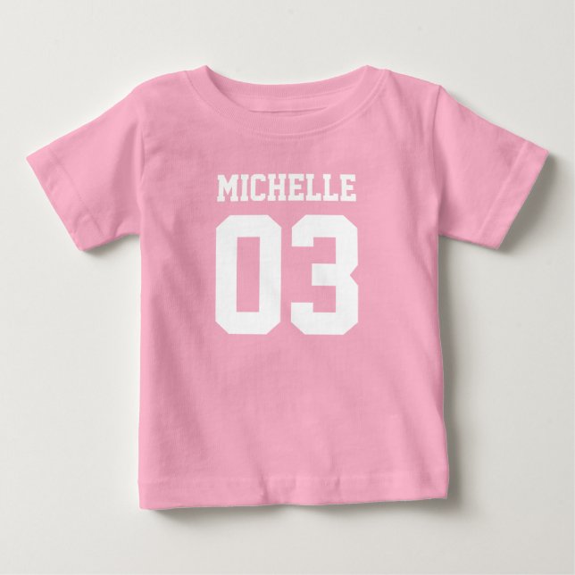 Anpassad Namn Nummer Baby Sport Tröja Onesie (Framsida)