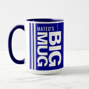 Anpassad namn- och initialprydnad Stor marinblå Mugg