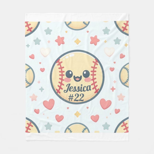 Anpassad Namn- och Number-programkula-sladd Fleecefilt (Framsidan)