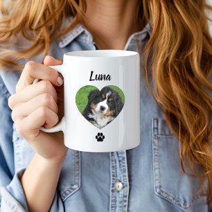 Anpassad namn på husdjursfoto, minimal modern typo kaffemugg