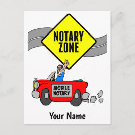 Anpassad Namn på Mobile Notary Zon Sports Car Vykort